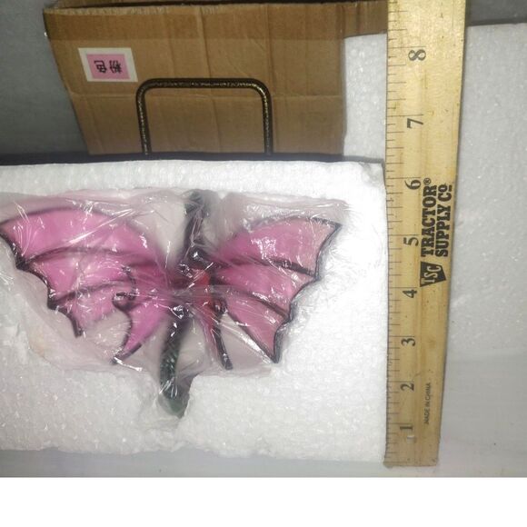Dragon Resin Stained Glass Suncatcher Pink Wings Fantasy Hanging Ornament 5x2x3" - Picture 5 of 5